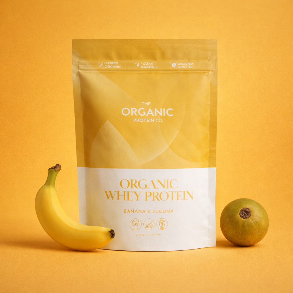 The Organic Protein Co Banana & Lucuma Organic Whey Protein Powder